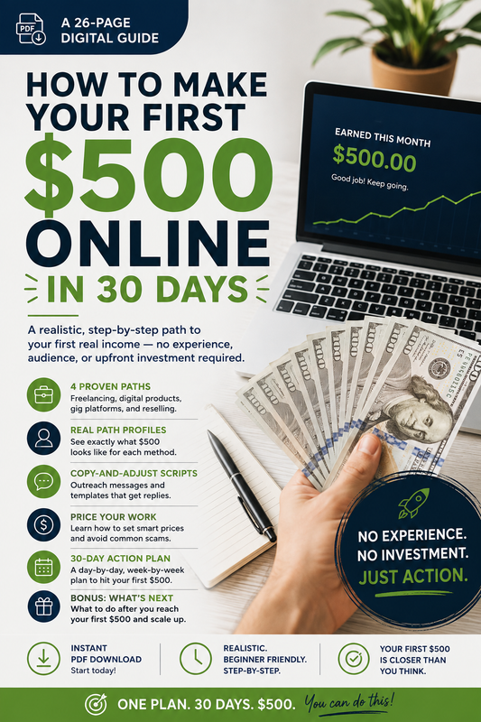 How to Make Your First $500 Online in 30 Days