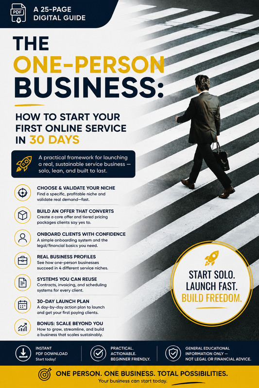 The One-Person Business: How to Start Your First Online Service in 30 Days